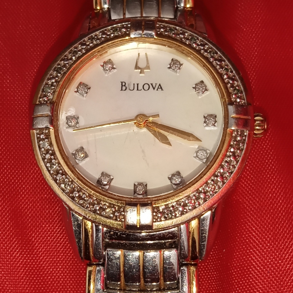 $$100$$-BULOVA-REAL-GOLD-PLATED-WOMENS-WATCH